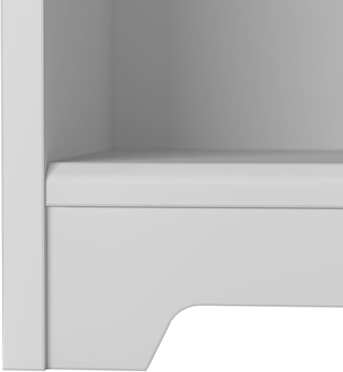Bush Furniture Tall 5 Shelf Bookcase, Large Open Bookshelf, Sturdy Display Cabinet for Living Room or Home Office, Cabot Collection, White