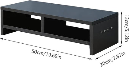Monitor Stand, with Sleek Modern Design, 50x20x13cm, Monitor Stand Riser, Wireless Charging Desk Organizer, Ergonomic Height, for Multitasking and Desktop Organization
