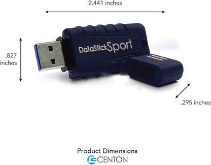 Centon Electronics MP Essential USB 3.2 Gen1 DataStick Sport Flash Drive, 32 GB, 10 USB Flash Drives, 10 Bulk Pack, Navy Blue