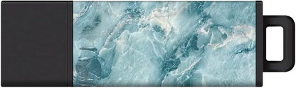 Centon Electronics DataStick Pro2 Prints USB 2.0 Flash Drive, Portable USB Drive, Durable Casing, Versatile USB Stick, 128 GB Storage Capacity, Marble-Aqua