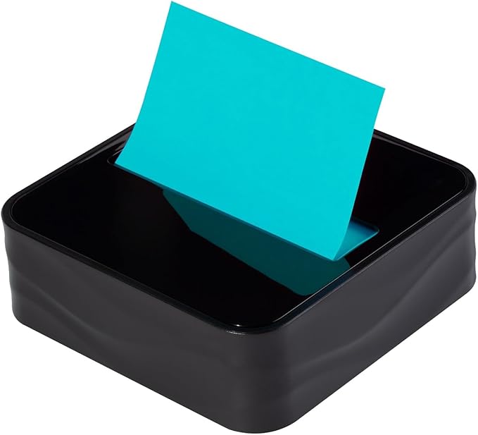 Post-it Sticky Notes Strong Adhesive Pop-up Notebook Design Dispenser, Black, Wave Pattern WAVE-330-BK-SR