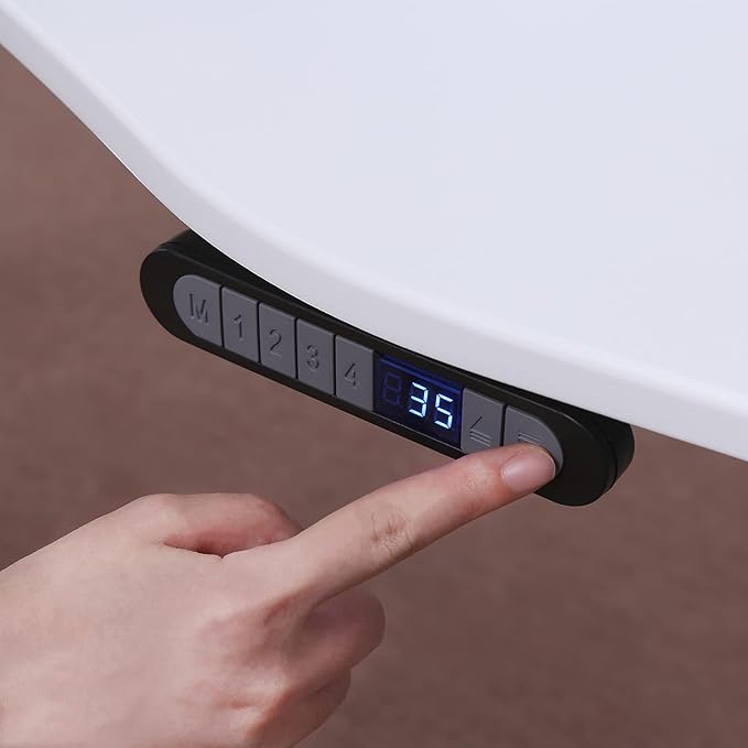 ApexDesk Elite Pro Series 71" x 33" Electric Height Adjustable Stand up Desk, Sit Stand Home Office Desk, Computer Desk - Curved Moon White