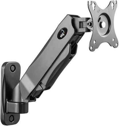 ELG Full Motion Swivel Monitor Wall Mount Stand Gas Spring for 17” to 35'' Display (4.4lbs to 19.8lbs Load), Arm Max Extension 15 inches, Computer Monitor Bracket, F410, Black