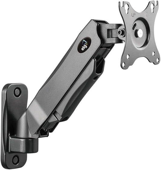 ELG Full Motion Swivel Monitor Wall Mount Stand Gas Spring for 17” to 35'' Display (4.4lbs to 19.8lbs Load), Arm Max Extension 15 inches, Computer Monitor Bracket, F410, Black