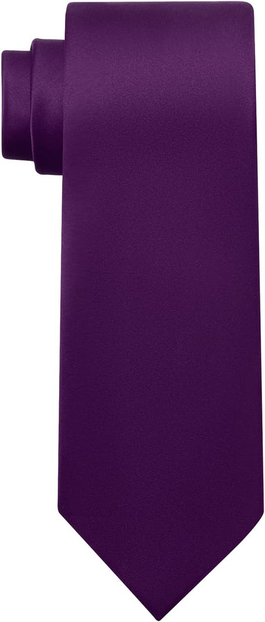 KOOELLE Men's Ties Solid Pure Color Plain Neckties Formal Black Ties For Men