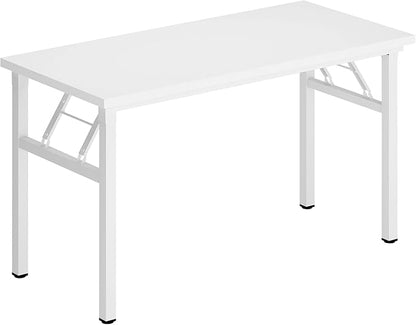DlandHome 47 inches Folding Table Computer Desk Portable Activity Table Conference Table Home Office Desk, Fully Assembled White DND-ND5-120WW