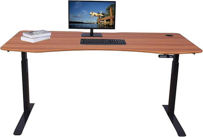 ApexDesk Elite Pro Series 60" x 27" Electric Height Adjustable Stand up Desk, Sit Stand Home Office Desk, Computer Desk - Curved Apple