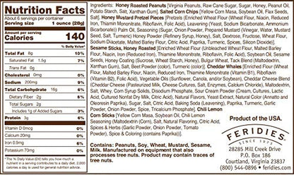 FERIDIES Peanut Sampler Gift Set with Salted Virginia Peanuts, Brittle, Honey Roasted, and 5 O'clock Crunch, 36 Oz 4 Piece Assortment