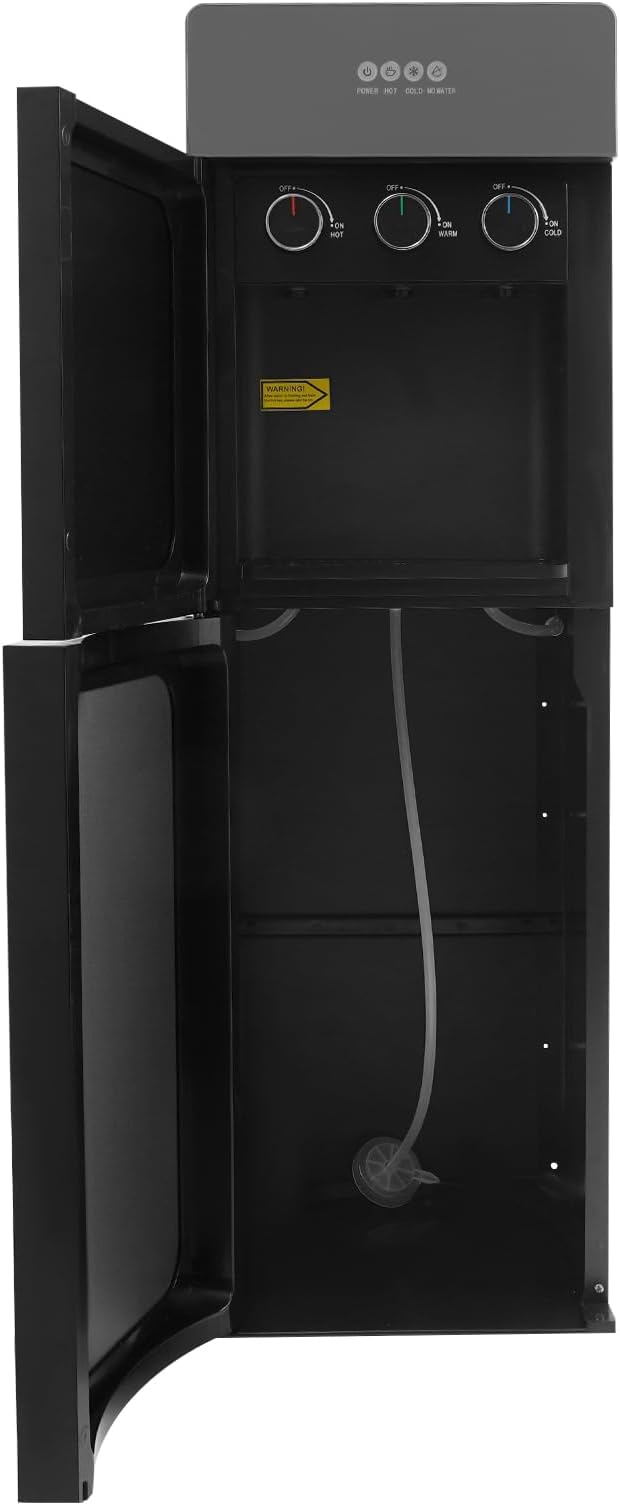 Bottom Loading Water Dispenser, 110V Hot & Cold Water Cooler Dispenser Standing Hot & Cold Water Dispenser with 3 Temperature Settings for Home, Kitchen, Office