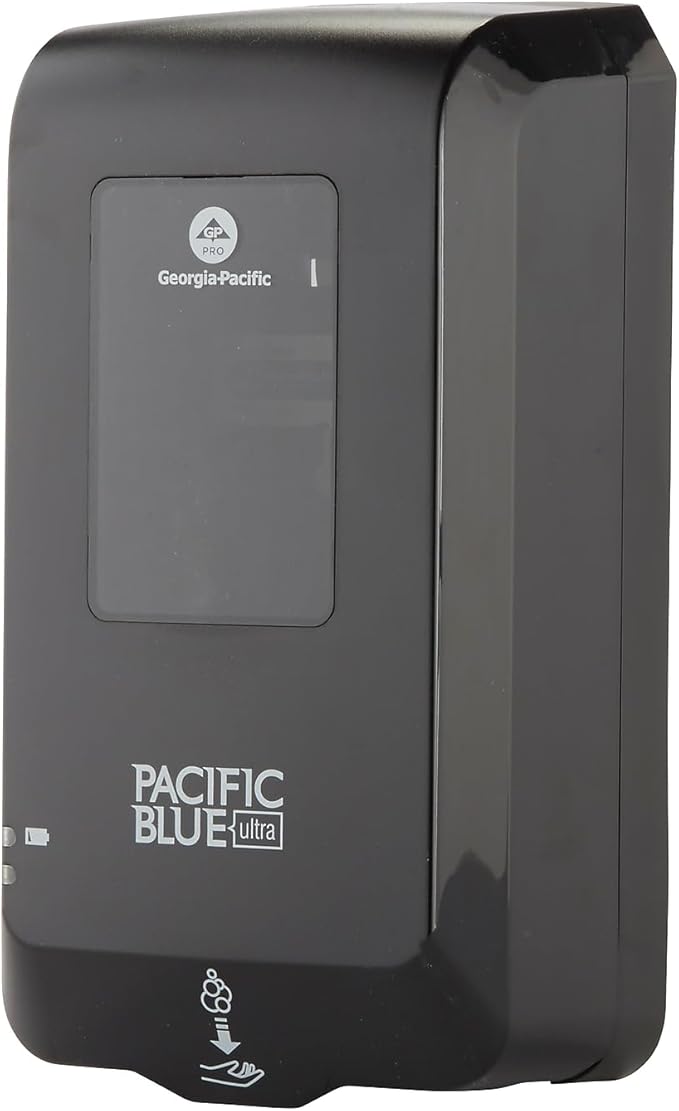 Georgia-Pacific (53590) Pacific Blue Ultra Automated Soap Dispenser, Black, Wall Mounted, Easy To Install & Maintain, Batteries Included