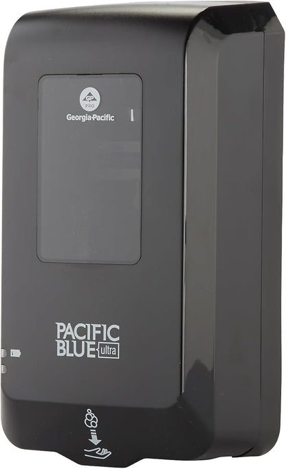 Georgia-Pacific (53590) Pacific Blue Ultra Automated Soap Dispenser, Black, Wall Mounted, Easy To Install & Maintain, Batteries Included