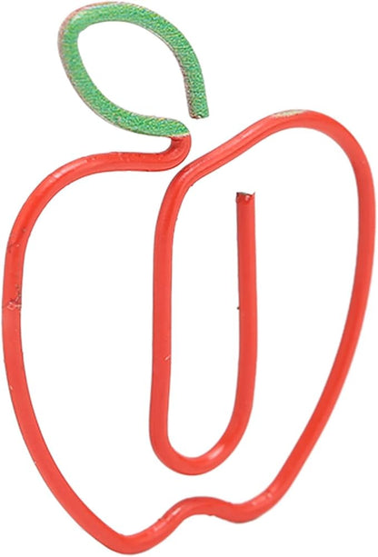 100pcs Cute Fruit Shape Paper Clips Metal Decorative Paperclips Plated Non Slip Mini Clips for Documents and Drawings