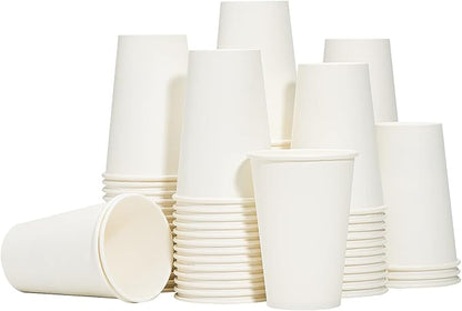 RACETOP Hot Paper Coffee Cups 12 oz [1000 Pack], Disposable Coffee Cups 12 oz, Upgraded Weight Of Paper, White
