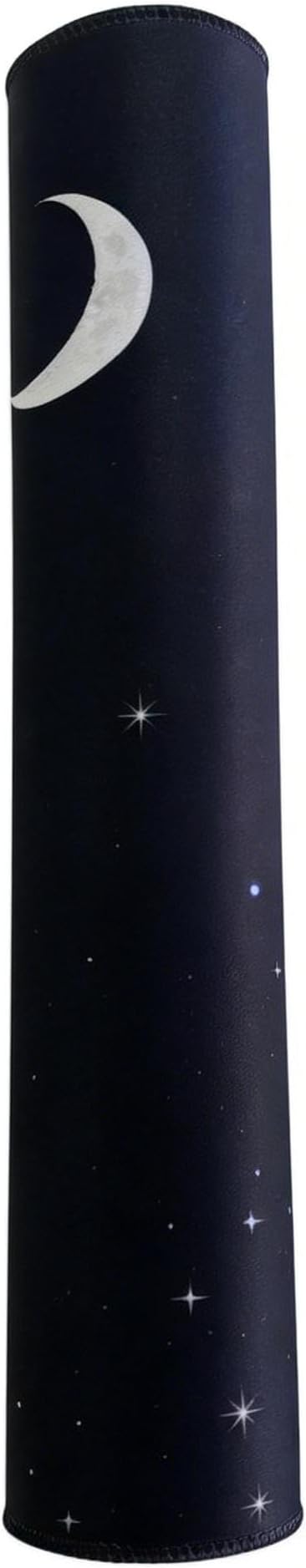 Extended Gaming Mouse Pad, Night Sky with Moon and Stars Design, 31.1x15.7 Inches, 0.12 Inch Thick, Cloth and Rubber Material, Stitched Edges