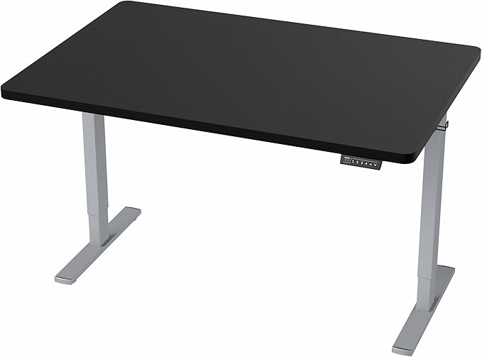 VIVO Electric 48 x 30 in Standing Desk, Memory Height Adjustment, 1B Series, One-Piece Black Top, Gray Frame, DESK-KIT-1G5B