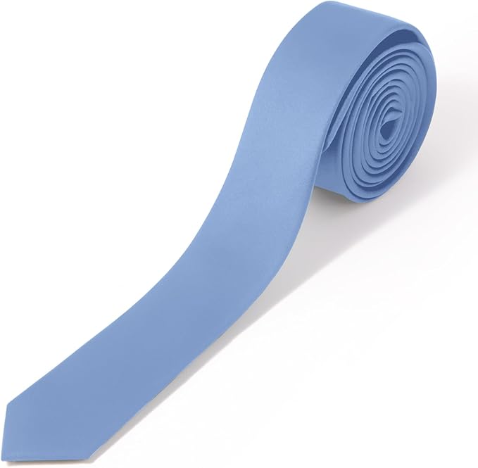 Skinny Ties Black Ties For Men and Women Solid Pure Color 1.58" (4CM) Plain Formal Slim Neckties