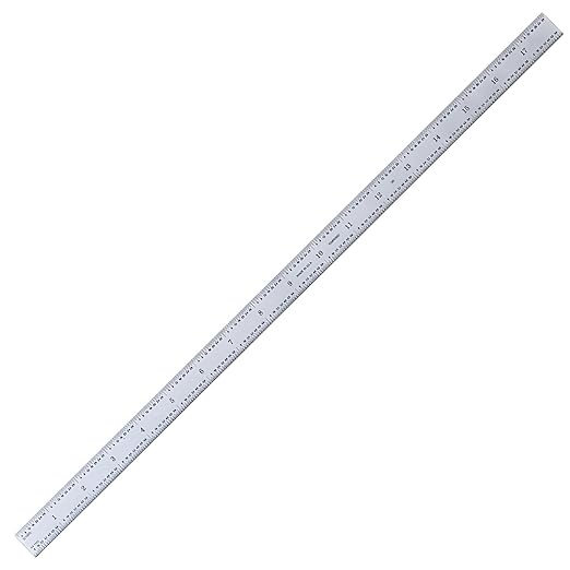 PEC Tools 18" Flexible Mechinist Ruler, High-Quality Carbon Steel with Satin Chrome Finish, 3R Graduation (1/32", 1/64", 1/10", 1/50"), Fully Hardened and Tempered, Made in USA