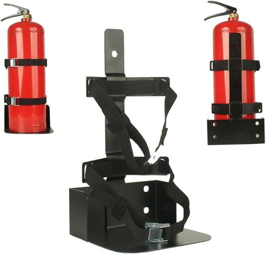 Fire Extinguisher Mount,Heavy Duty Vehicle Bracket Compatible with 20lb ABC, 10lb CO2 or a 15lb CO2 Fire Extinguishers（Black）
