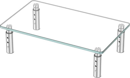 Hemudu Monitor Stand -3 Adjustable Height Monitor Riser, Computer Monitor Stand, Desktop Organizer, Monitor Stand Riser for PC, Computer, Laptop Clear