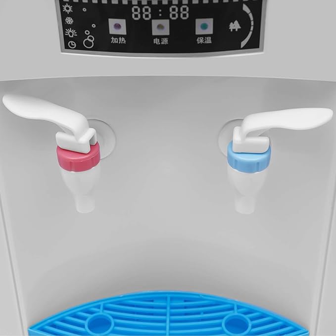 Top Loading Countertop Water Cooler Dispenser Hot and Cold Water Bedside Water Dispenser Desktop Electric Hot and Cold Dispenser for Home, Office, Dormitory Use (Blue-White)