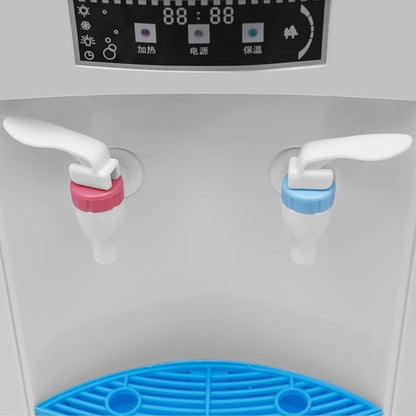 Top Loading Countertop Water Cooler Dispenser Hot and Cold Water Bedside Water Dispenser Desktop Electric Hot and Cold Dispenser for Home, Office, Dormitory Use (Blue-White)