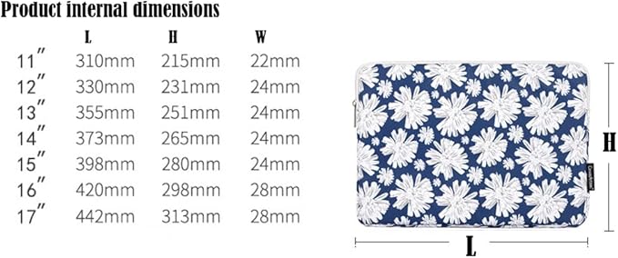 Laptop Sleeve 14 Inch,Waterproof Protective Notebook Case Briefcase Carrying Bag Compatible with MacBook,Acer,Asus, Dell,Lenovo,Microsoft,HP Laptop Cover (Daisy, 15 inch)