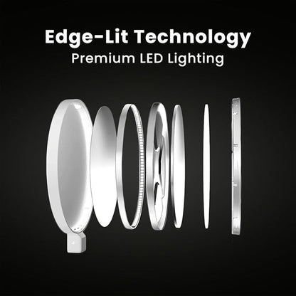 LUME CUBE Edge 2.0 LED Desk Lamp | Dimmable Home Office Desk Light with USB Charging Port & Strong Swing Arm | Adjustable Color Temperature and Brightness | Circle Webcam Light - White