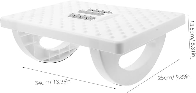 Ergonomic Under Desk Footrest White Foot Stool with Massage Surface and Rocking Motion for Leg Exercise Stable Non-deformable Footrest for Office Home Living Multi-Functional Foot