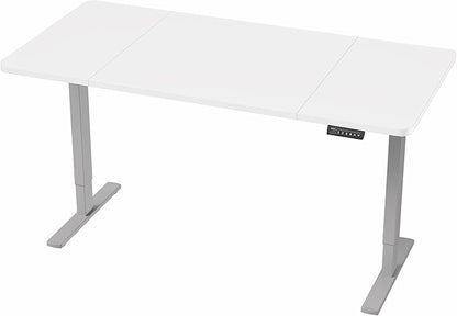 VIVO Electric 60 x 30 in Standing Desk, Memory Height Adjustment, 1B Series, White Top Gray Frame, DESK-KIT-1G6W-30