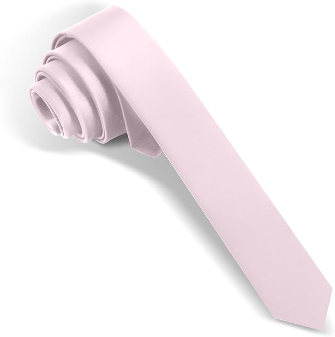Skinny Ties Black Ties For Men and Women Solid Pure Color 1.58" (4CM) Plain Formal Slim Neckties