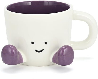Coffee Mugs,Cute funny Mug For Women, 380ml Unique Ceramic Coffee Tea Cups, Office Mug Gift (violet)