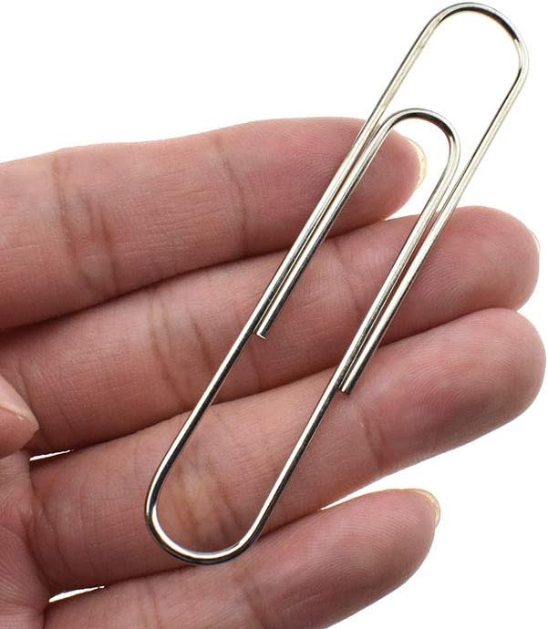 HAHIYO Paper Clips Sturdy Smooth Extra Large 3 inches Length 40 Pack Paperclips Heavy Duty Tight Grip Rust Proof Reusable Metal Bright Silver for Home Office School