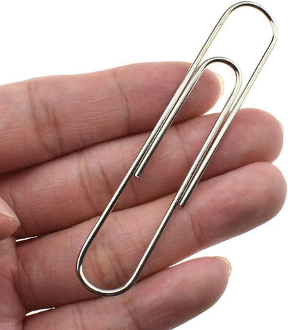 HAHIYO Paper Clips Sturdy Smooth Extra Large 3 inches Length 40 Pack Paperclips Heavy Duty Tight Grip Rust Proof Reusable Metal Bright Silver for Home Office School
