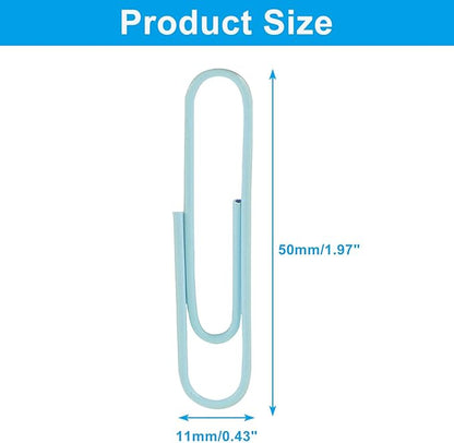 100Pcs 2 Inch Large Paper Clips, Light Green Coated Jumbo Reusable Big Paperclips for Office School Home Document Organizing
