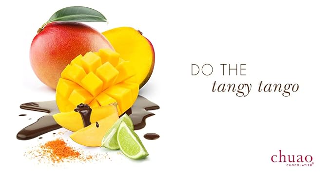 Chuao Chocolatier Totally Tangy Mango Dark Chocolate Mini Bars | Gourmet Chocolate Chile Lime Mango European No Preservatives | For Gift Baskets, Christmas, Valentines Day, Gifts for Women, Men, Birthday, Thank You, Care Package | 24 Pack