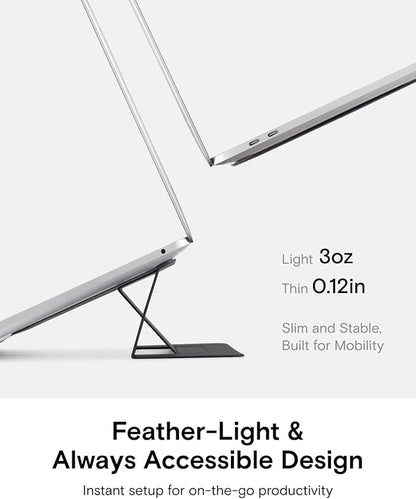 MOFT Invisible Slim Laptop Stand, Adhesive And Reusable, Adjustable Perfect Viewing Angles, Compatible with Laptops Up to 15.6", Grey