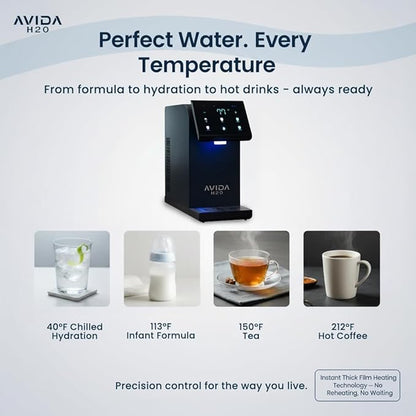 Ultra Instant Hot and Cold Water Dispenser - Bottleless Water Dispenser Countertop with Full Installation Kit and Quiet Multi-Stage Filtration + UV Sterilization & Modern Touchscreen Design