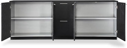 ZURI Furniture Reagan Modern Polished Storage & Filing Cabinet Credenza - Black
