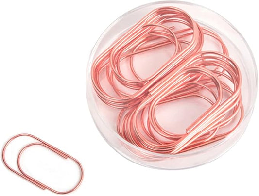 Jumbo Paper Clips, Wide Large Paper Clamps Rose Gold 2 inch 20pcs Durable and Rust Proof Paper Clips for Office, School, Home Supplies(Rose Gold)