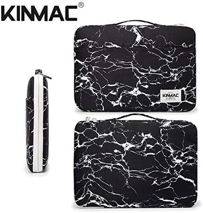 Kinmac 360° Heavy Duty Protective Laptop Computer Sleeve case Bag Cover with Handle for MacBook Air 15 inch,15 inch-15.6 inch HP Lenovo Dell ASUS Acer Laptop (Black Marble)