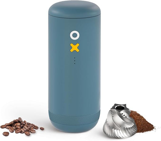 Nuttii Burr Coffee Grinder – Electric, Portable, Small, Quiet Adjustable Mini Conical Burr Coffee Bean Mill, 20 Grind Settings for Espresso, Pour-Over, French Press Moka,for Home Use (Navy Blue)