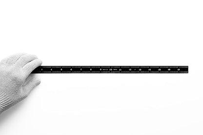 PEC Tools 18-Inch Flexible Stainless Steel Mechinist Ruler, High-Contrast Black Chrome Finish, 3R Graduation (1/32", 1/64", 1/10", 1/50"), Trusted by Professionals, Made in USA