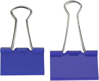 JAM PAPER Colorful Binder Clips Assortment - Medium & Large Size - Purple Binderclips - 27 Clips/Pack