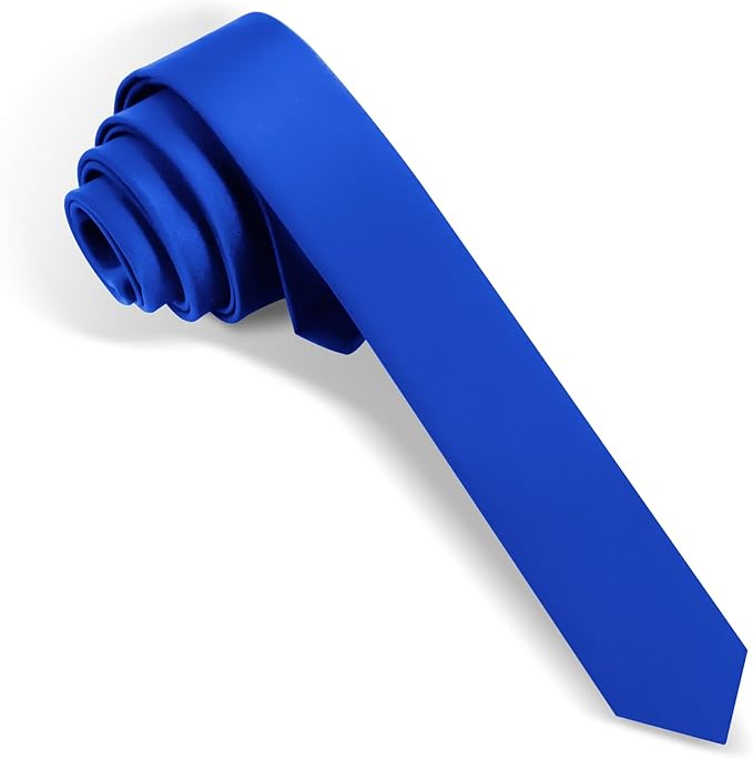 Skinny Ties Black Ties For Men and Women Solid Pure Color 1.58" (4CM) Plain Formal Slim Neckties