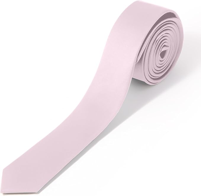Skinny Ties Black Ties For Men and Women Solid Pure Color 1.58" (4CM) Plain Formal Slim Neckties