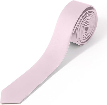 Skinny Ties Black Ties For Men and Women Solid Pure Color 1.58" (4CM) Plain Formal Slim Neckties