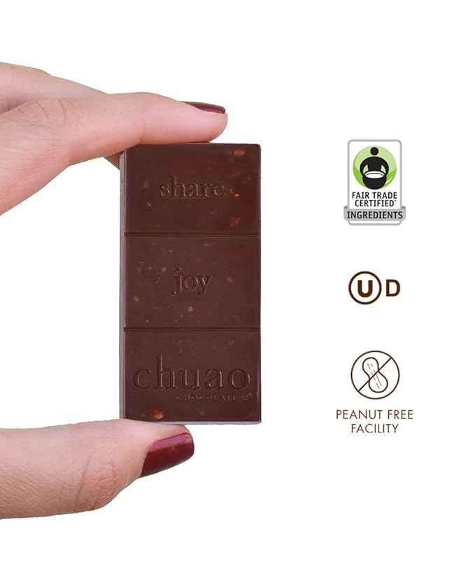 Chuao Chocolatier Pretzel Toffee Twirl Mini Dark Chocolate Bars | Gourmet No Preservatives | 24 Pack (0.39 oz each)