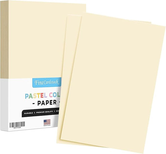 Cream Pastel Colored Paper - Perfect for Documents, Invitations, Posters, Flyers, Menus, Arts and Crafts | 11" x 17" | Regular 20lb Bond (75gsm) Paper - Smooth Finish | Bulk Pack of 100 Sheets