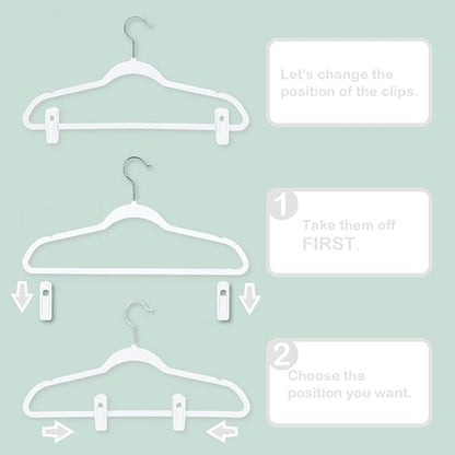 Trgowaul Velvet Hangers Clips, Pants Hangers Velvet Clips, Strong Finger Clips Perfect for Thin Velvet Hangers (20pc, White)