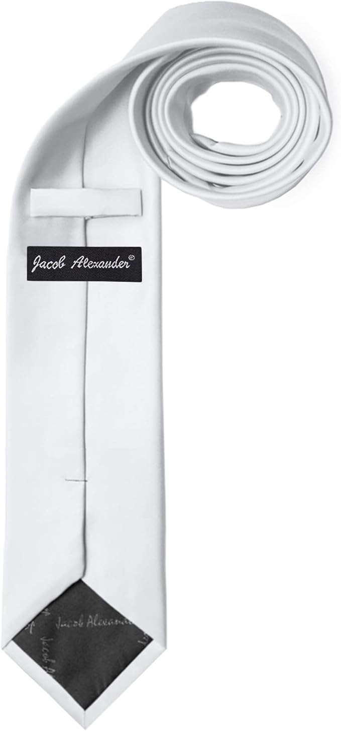 Jacob Alexander Solid Color Mens Tie - Soft-lined Necktie - Timeless Formal Look for Weddings and Business - (Regular Size)